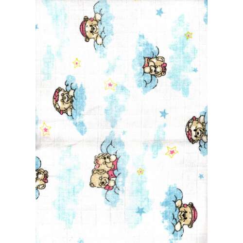 Baby Bruin nyomott mintás textil pelenka felhős maci mintával, 2 db