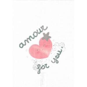 Amour for you 70 x 70 cm textil pelenka szív mintával - Textil pelenka