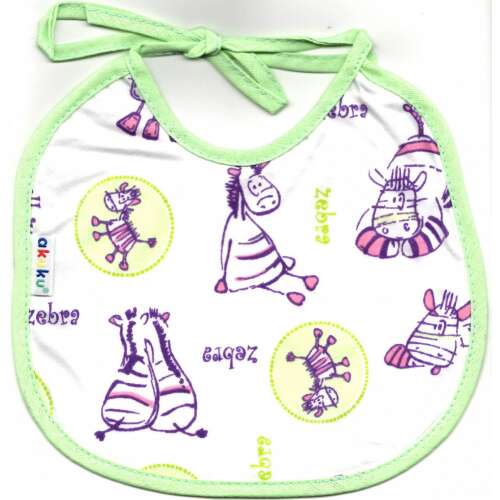 Akuku zebra mintás babasál, zöld szegéllyel