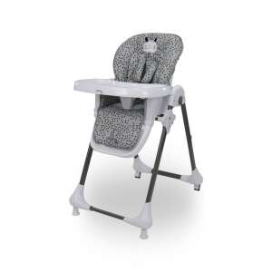 Asalvo multifunkciós etetőszék 2 kerék - Nordic, szürke és fehér etetőszék kerekekkel, 5 pontos biztonsági övvel, állítható tálcával és lábtartóval - Asalvo