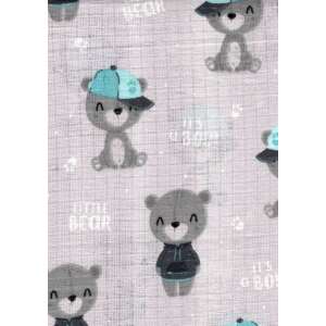 Szürke babaruházat kendő, medve mintával - Textil pelenka
