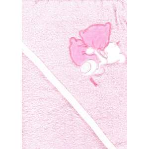Trimex kapucnis,frottír fürdőlepedő 100*110 cm - rózsaszín ölelő maci 73745300 Trimex