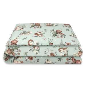 Baby Shop Let's Go! menta színű 2 részes babaágynemű szett, vidám erdei állatmintával - Lakberendezés