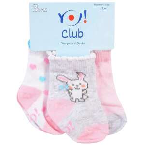 Yo! Baby pamut zokni 3db-os 3-6 hó - rózsaszín mintás 73749084 Gyerek zokni, térdtappancs