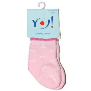 Yo! Baby frottír zokni 6-9 hó - rózsaszín masnis 73750685 Gyerek zokni, térdtappancs