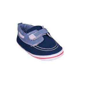 Kék és fehér kockás babacipő, puha talpú, 6-12 hónapos korú babáknak - Puhatalpú cipő, kocsicipő