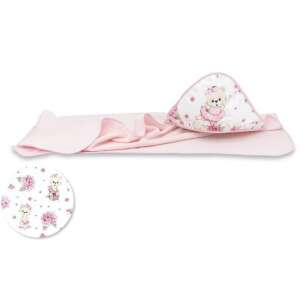 Baby Shop kapucnis fürdőlepedő 100*100 cm - Balerina maci rózsaszín 73751945 Fürdőlepedők, törölközők, kifogók