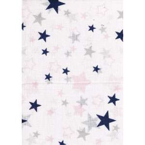 1db-os mintás pelenka - kék/rózsaszín/szürke csillagok, pamut pelenka, baba pelenka, csillagos pelenka - Textil pelenka