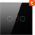 Avatto TS02-EU-B3 Smart Light Switch WiFi 3-Way Black Front View