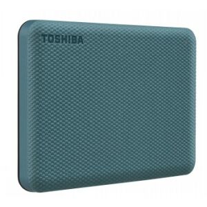 Schräge Ansicht der Toshiba Canvio Advance 4TB Grünen Tragbaren Festplatte - Externe Festplatten