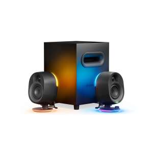 SteelSeries Arena 7 RGB 2.1 Gaming Speaker System, black, with subwoofer and two satellite speakers - Steelseries