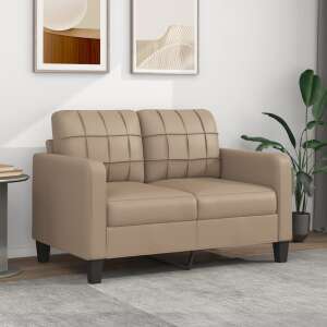 Canapea din piele eco cappuccino cu 2 locuri, lățime 120 cm, design modern, șezut confortabil - Canapele