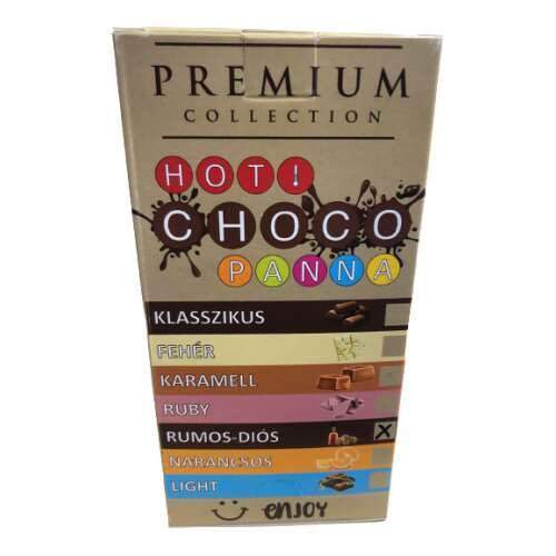Choco Panna Prémium Kollekció Forró Csokoládé Por, Rumos-Diós ízű, 30g