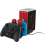 Venom VS4900 Nintendo Switch charging station with controllers and game cartridges, black
