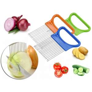 Onion slicer, tomato slicer, vegetable slicer, kitchen tool, easy to use, safe, perfect slices, no tears, onion rings, tomato slices, cucumber slices, potato slices - Handheld slicer