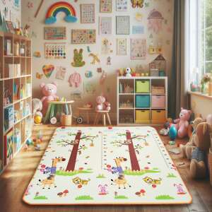 Pepita Duża, Dwustronna Mata Do Zabawy 150x180cm - Zwierzęta (C)