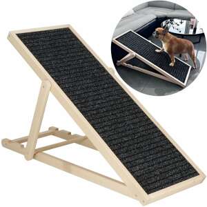 Dechland Adjustable Height Dog Ramp #beige-black