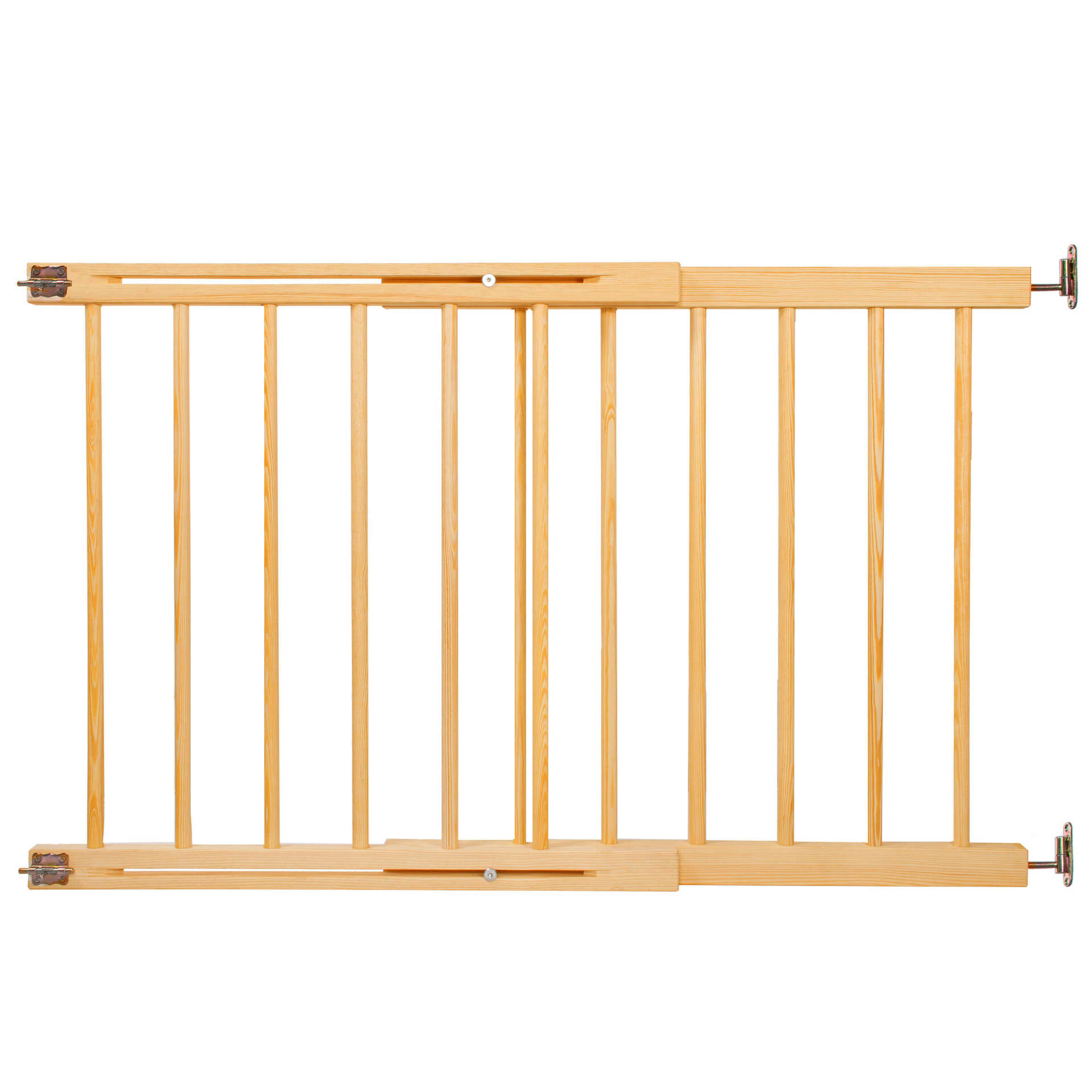 Drevená nastaviteľná bezpečnostná zábrana Dechland 72-122cm - hnedá