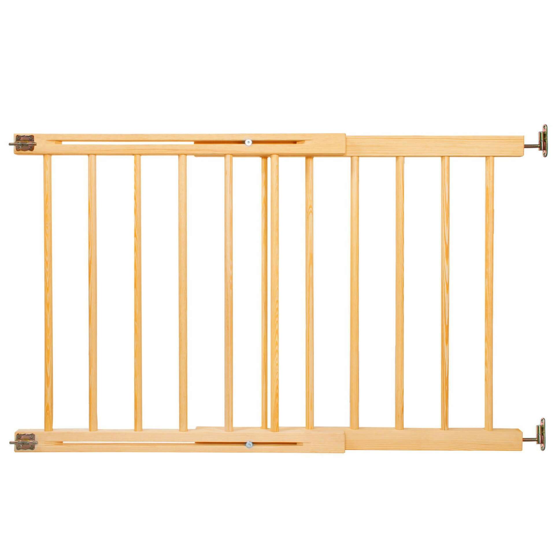 E-shop Dechland drevená nastaviteľná bezpečnostná zábrana 72-122cm - hnedá