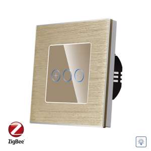 LUXION Zigbee Dimmer kapcsoló érintővezérléssel, alumínium kerettel, arany - Okos eszköz