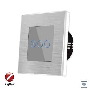 LUXION Zigbee Dimmer kapcsoló érintőképernyővel, alumínium kerettel, üvegpanel - Okos eszköz