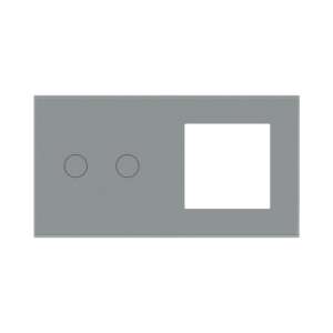 Luxion Dupla Érintőkapcsoló + Konnektor - Üveg Panel