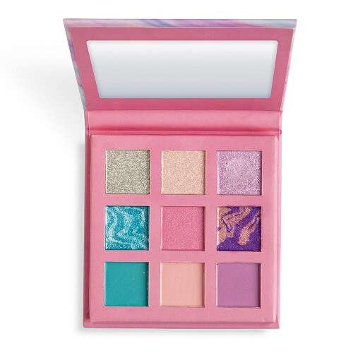 Magic Studio Sweet Pastel Lidschattenpalette, geöffnet, zeigt 9 Farben, Pastellfarben, Make-up Palette