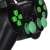 Esperanza Trooper PS3 PC wired gamepad, green and black, close-up of analog sticks