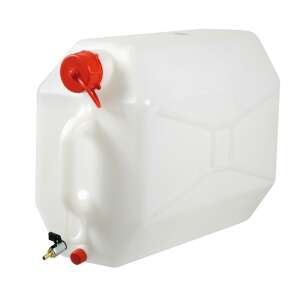 25 Liter Water Can with Tap, White Plastic Water Container with Metal Tap, Horizontal Use, Water Storage Tank - Garden