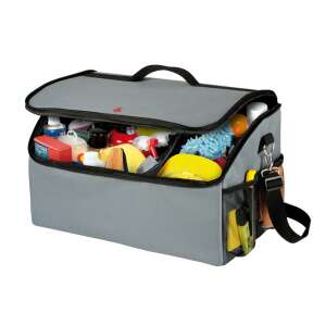 Premium trunk organizer with compartments and pockets, filled with car cleaning supplies, 49x30cm - Bicycle Bag