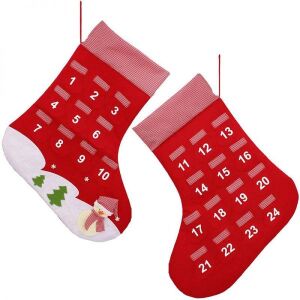 Adventi naptár Mikulás csizma 24 zsebbel apró ajándékokhoz - Nonbrand Karácsonyi dekoráció