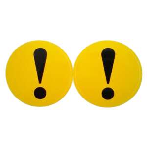 2x 85cm yellow exclamation mark stickers for car window, beginner driver sign - Car decal
