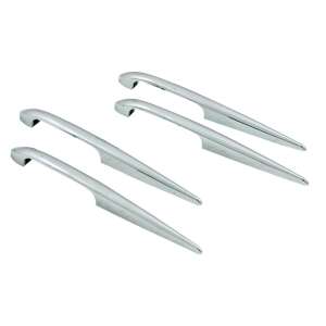 Set of 4 chrome Short-Fin styling side markers for car, 140mm, by LAMPA - Car decorative strip