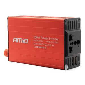 Amio Autós Inverter - 300/600W - 2xUSB