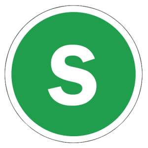 Autocolant rotund verde cu litera S albă, 30MS Kamion matrica S betű - Ø18cm - Abțibilduri auto.