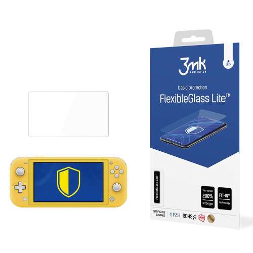 3mk FlexibleGlass Lite képernyővédő a Nintendo Switch Lite-hoz, alap védelem, 200%-kal erősebb, fit-in technológia - Telefon