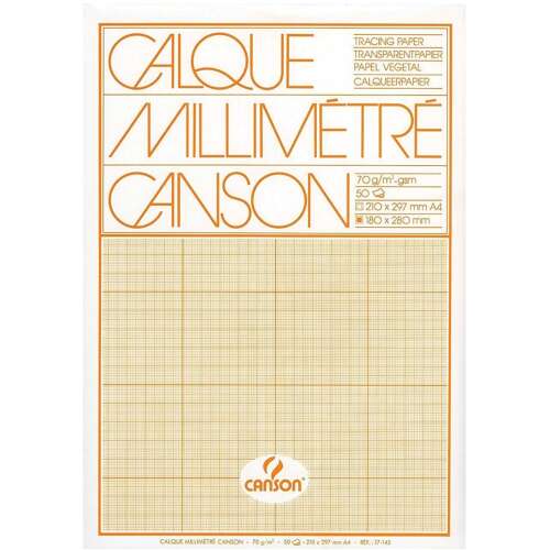 CANSON Calque Milliméter Pauszpapír - A4 - 50 Lap