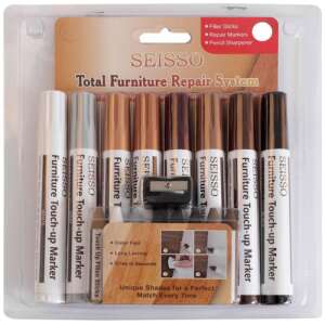 Sistemul de reparare completă a mobilierului Seisso, 8 markere de retusare a mobilierului, 8 bețe de umplere și un ascuțitor de creioane - Îngrijirea și curățarea mobilei