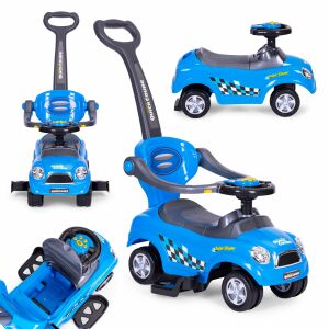 Collage of Ecotoys Blue Baby Walker with Push Bar and Sound Effects - Baby Walker