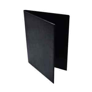 Fekete A5 álló PVC mappa cipzárral, zárt állapotban - Gyorsfűző mappa