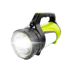 Rechargeable LED flashlight with power bank function, green and black, JS-881B - Flashlight & Headlamp