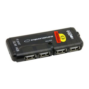 Hub USB 2.0 Esperanza EA112 4-portowy - Czarny - Koncentrator USB