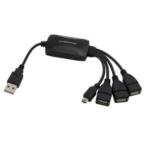 Hub USB 2.0 Esperanza EA114 z 3 portami USB i 1 portem Micro USB - Koncentrator USB