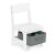 Ecotoys white kids chair with storage drawer filled with toys