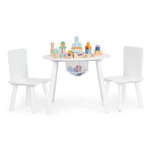 Fehér gyerek asztal két székkel gyerekbútor Ecotoys készlet 75433019 Ecotoys