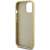 Guess Glitter Script Big 4G Apple iPhone 15 case, gold, side view