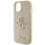 Guess Glitter Script Big 4G Apple iPhone 15 case, gold, side view