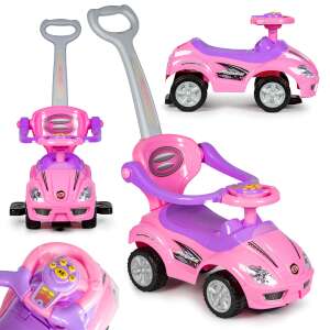 Interactive 3-in-1 Pink Toy Car with Sunshade: Safety, Development and Musical Experiences in One