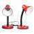 Două lămpi de birou reglabile roșii cu brațe flexibile, perfecte pentru citit sau studiu