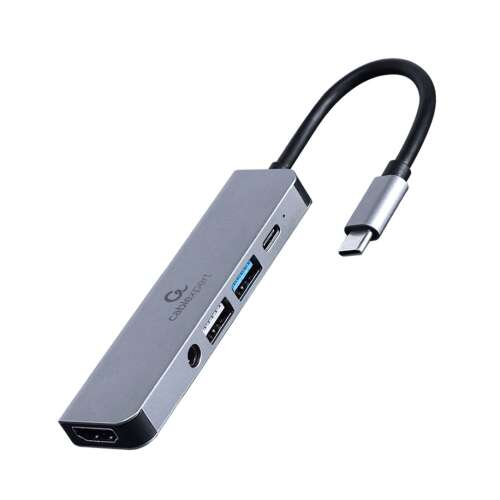 Gembird A-CM-COMBO5-02 USB Type-C 5-in-1 Multi-Port Adapter Space Szürke A-CM-COMBO5-02